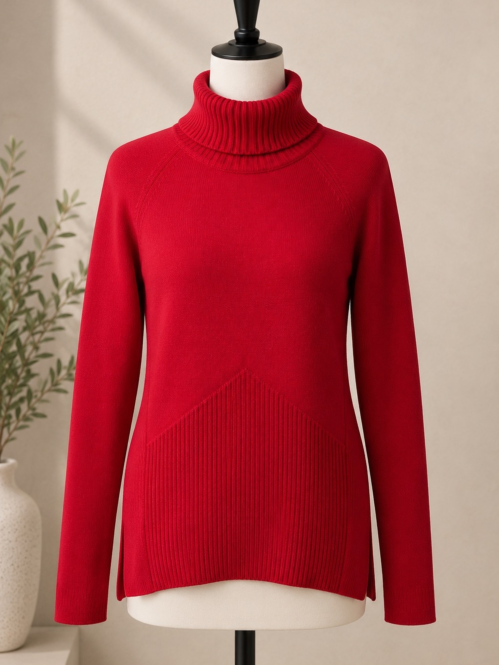 NWT Athleta  Mesa Hybrid Turtleneck Sweater in Radiant Red.